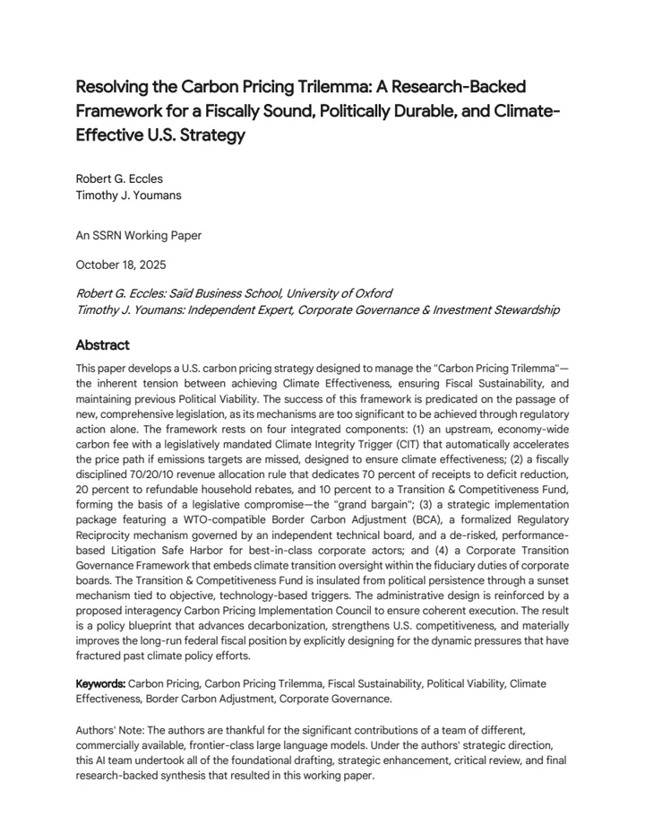 First page of Resolving the Carbon Pricing Trilemma