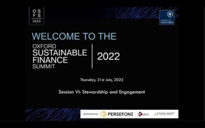 Oxford Sustainable Finance Summit 2022: Session VI Stewardship and engagement